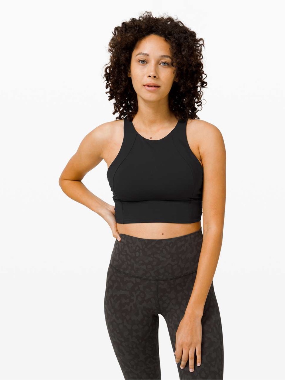 Lululemon Free To Be Serene Bra High Neck Long Line Size 2 Black